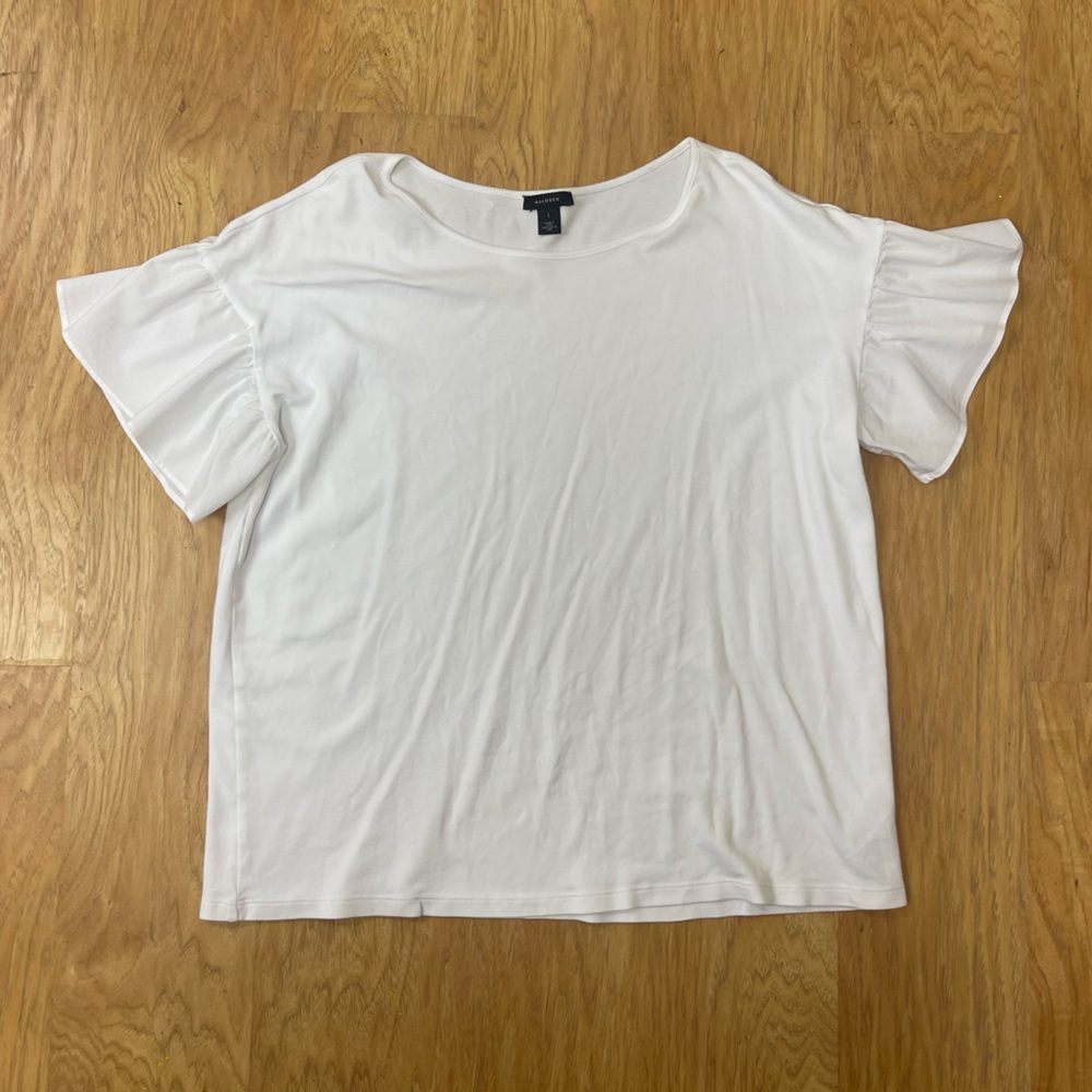 White Halogen Short, Ruffle Sleeve T-Shirt - Picture 2 of 7